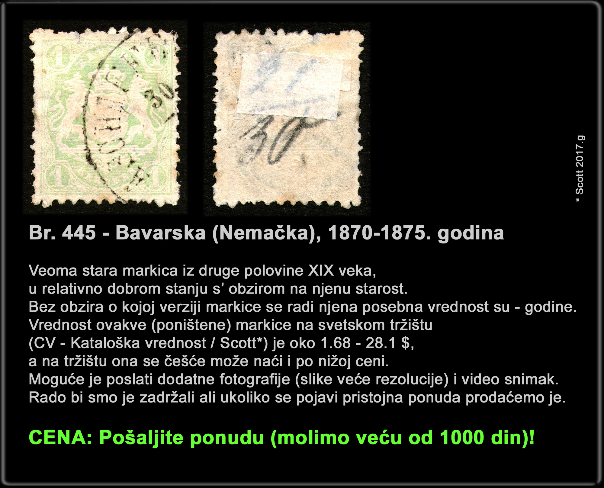 Po�tanske markice, Bavarska, Nema�ka
