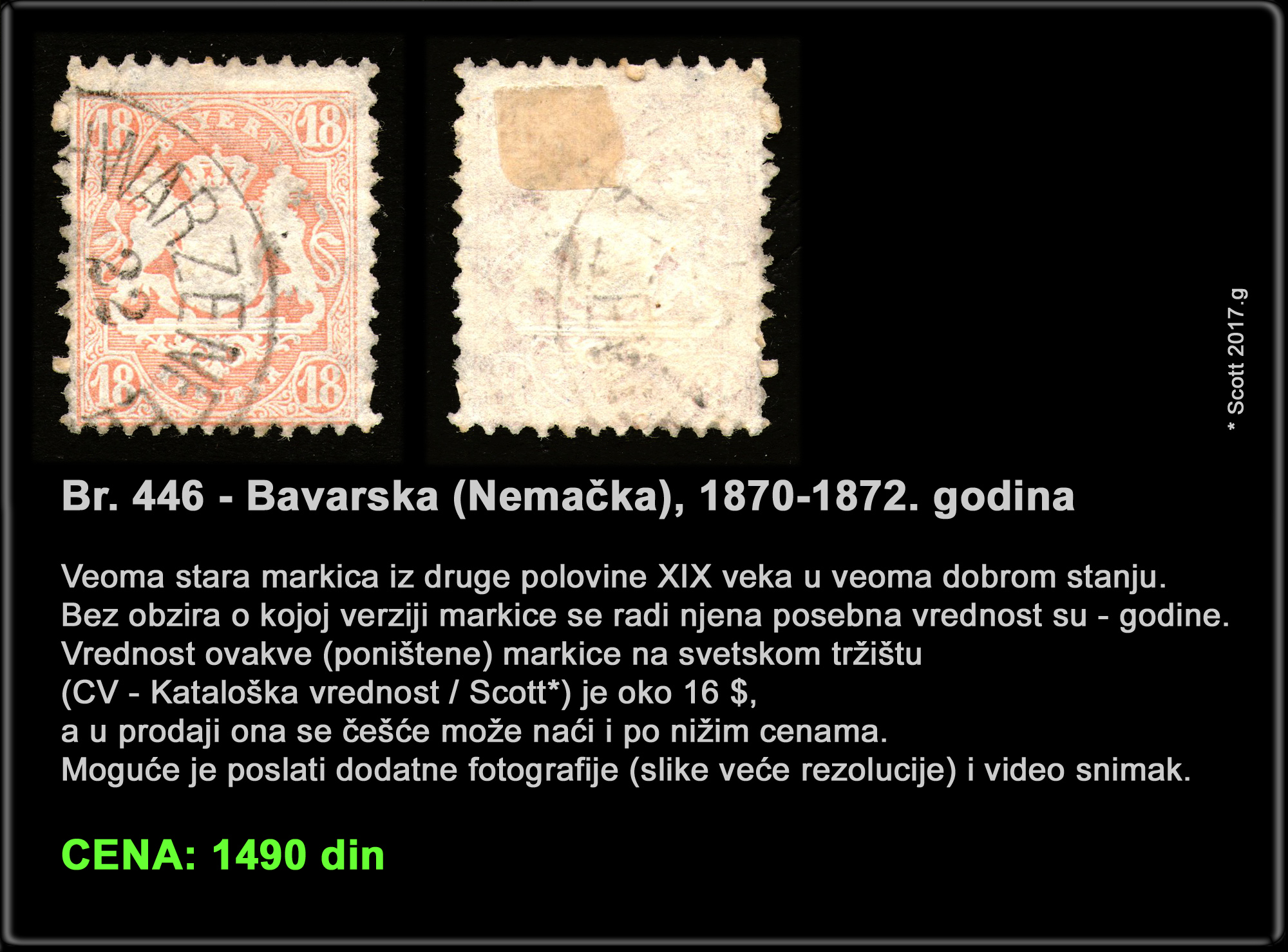 Po�tanske markice, Bavarska, Nema�ka