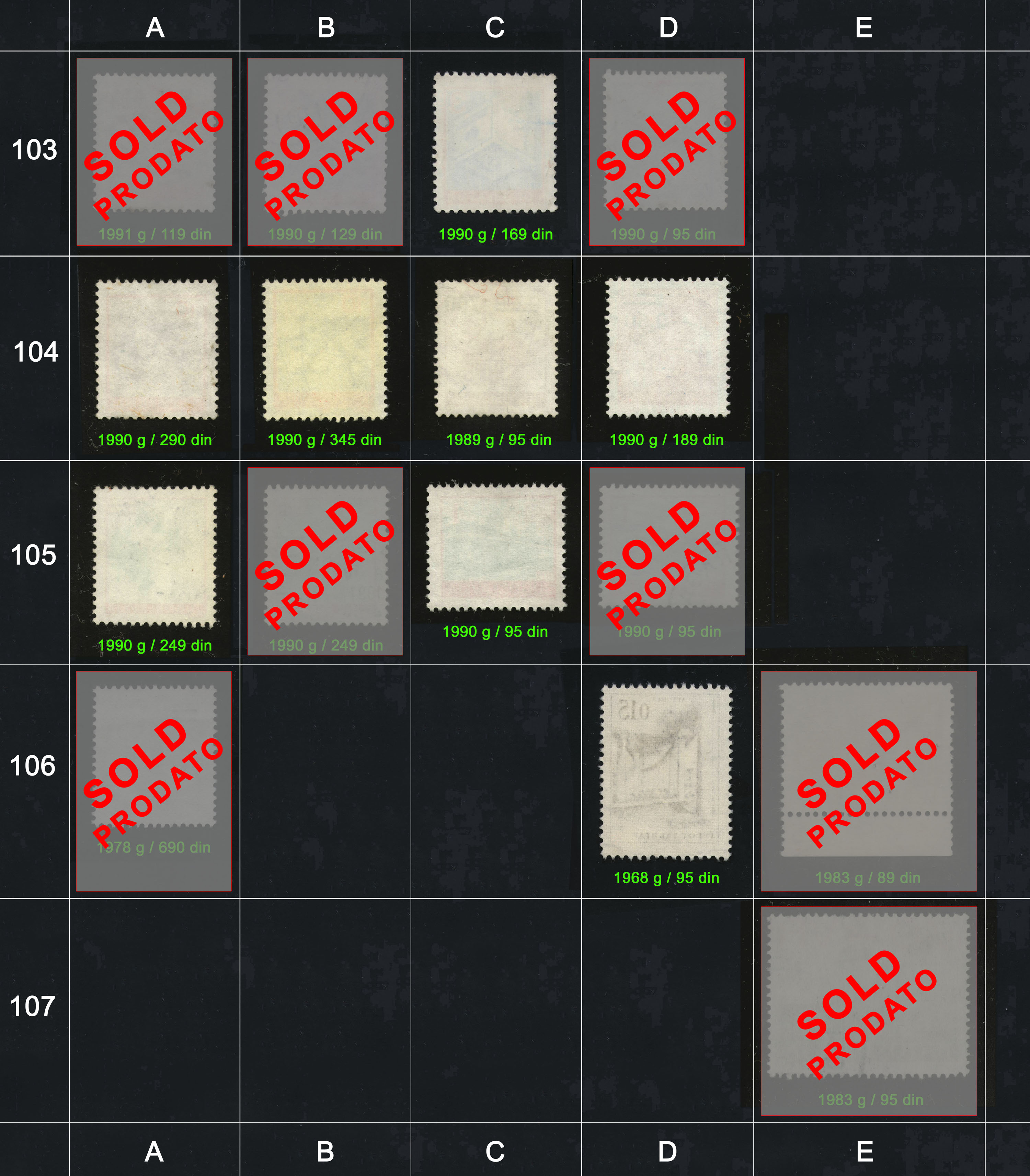 Po�tanske markice, prodaja