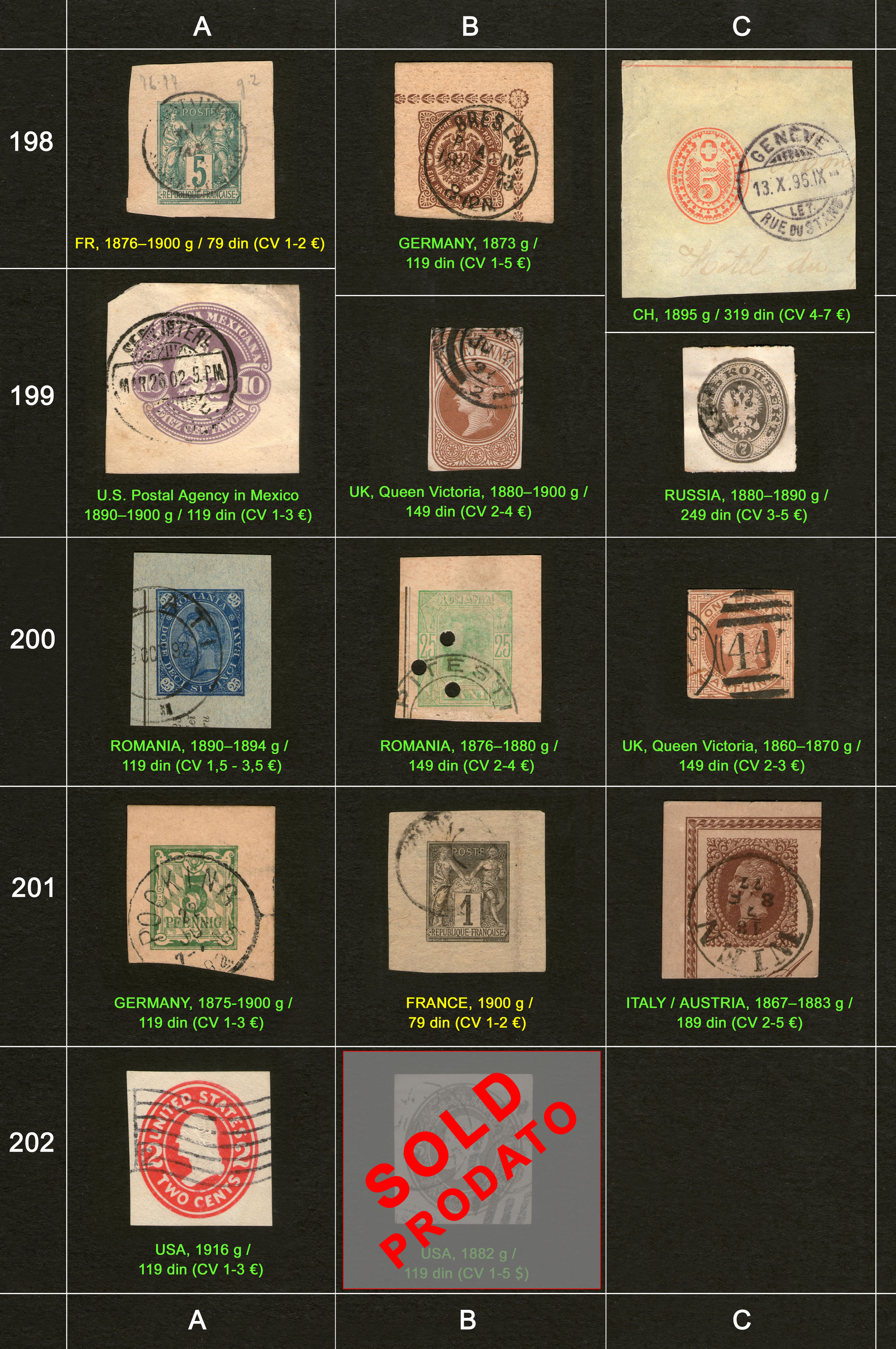 Po�tanske markice, prodaja