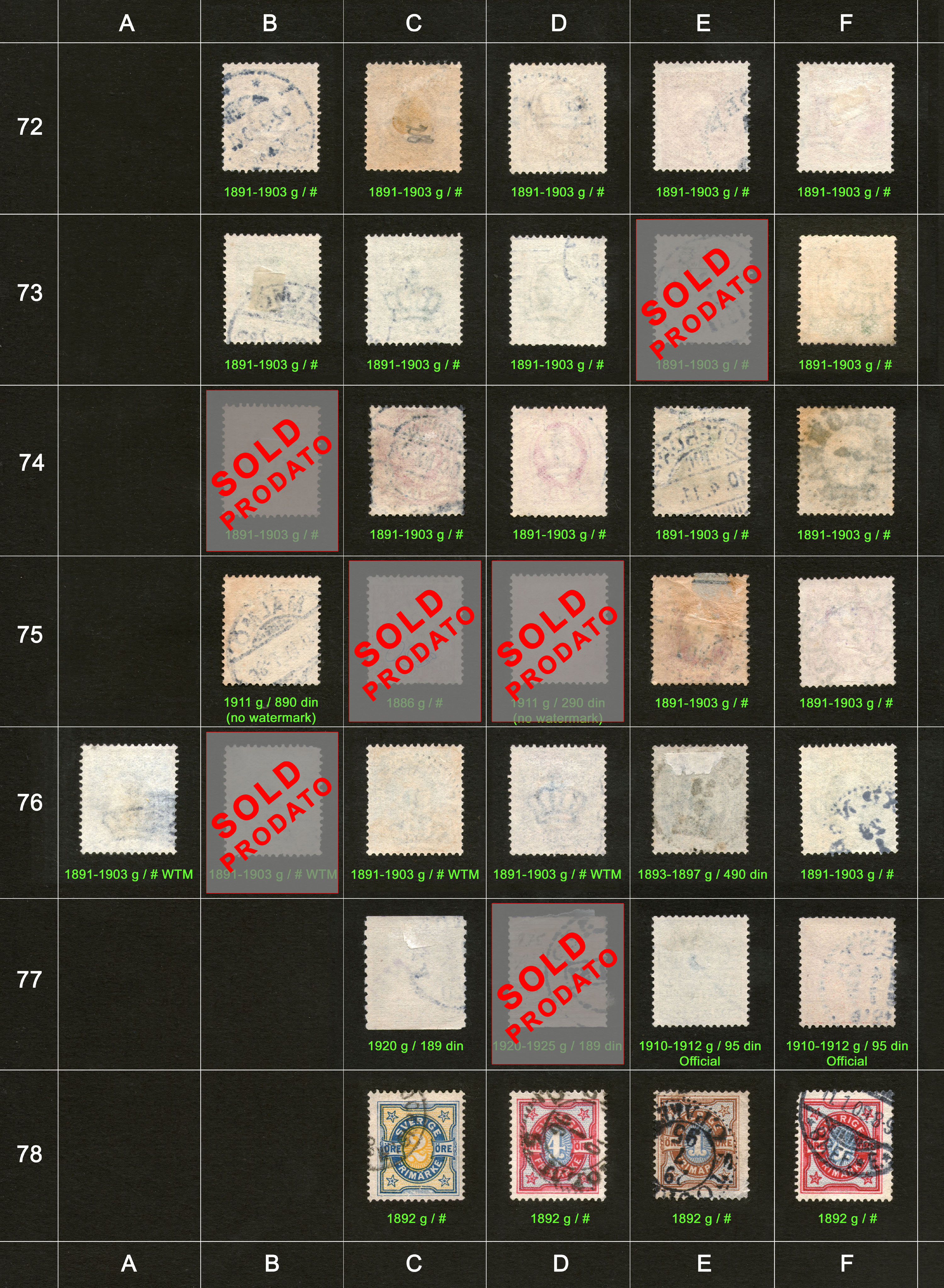 Po�tanske markice, prodaja