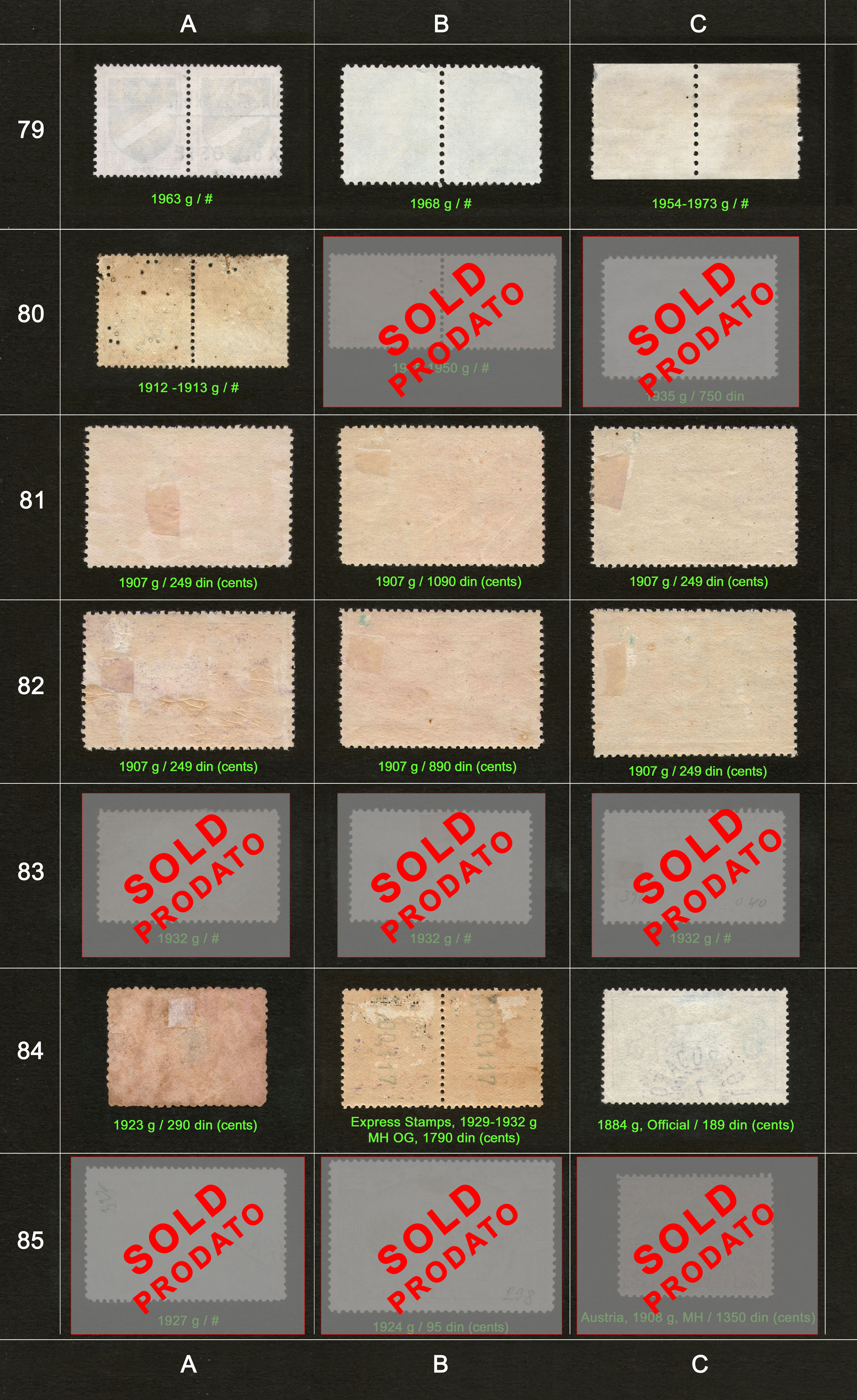 Po�tanske markice, prodaja