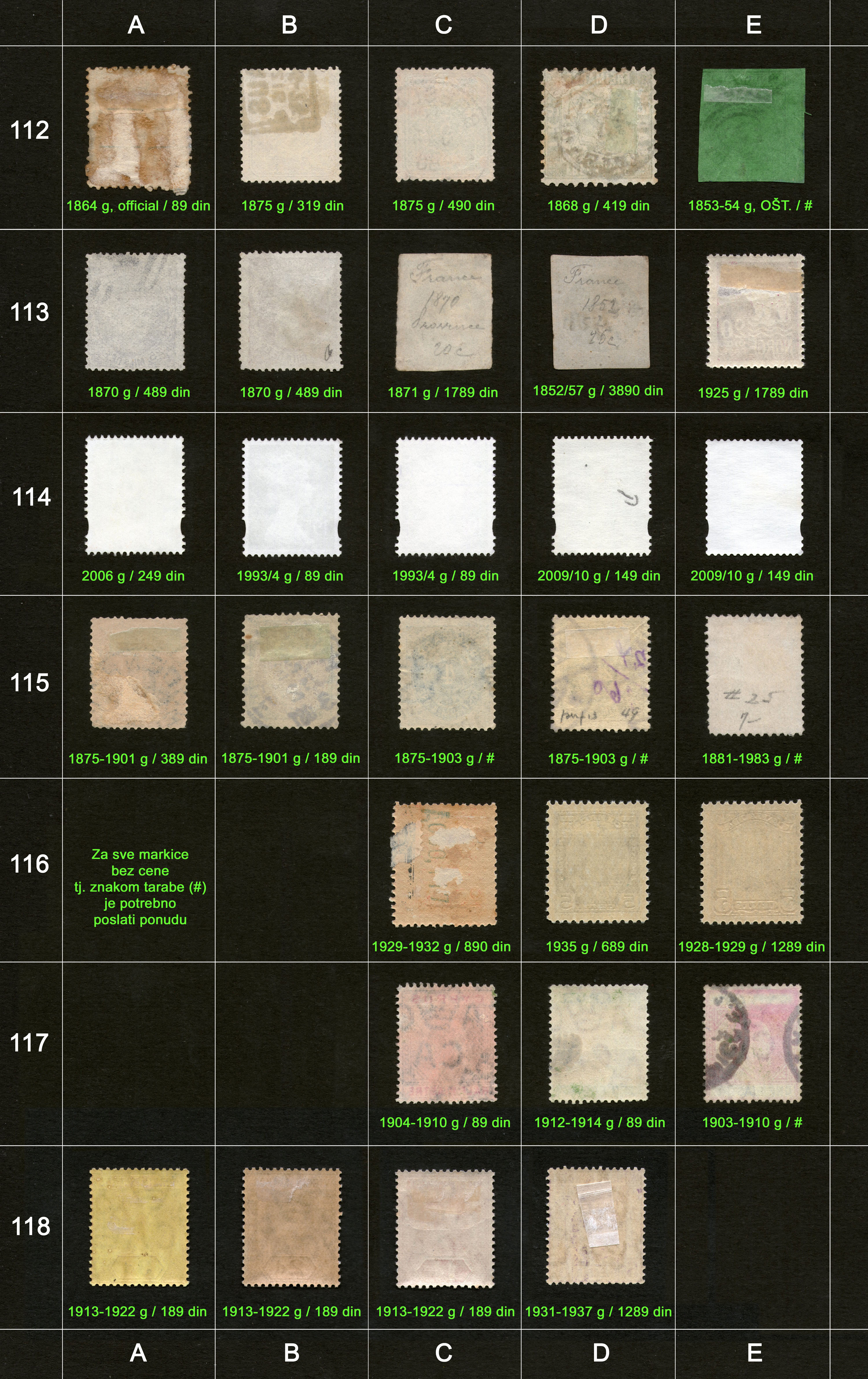 Po�tanske markice, prodaja