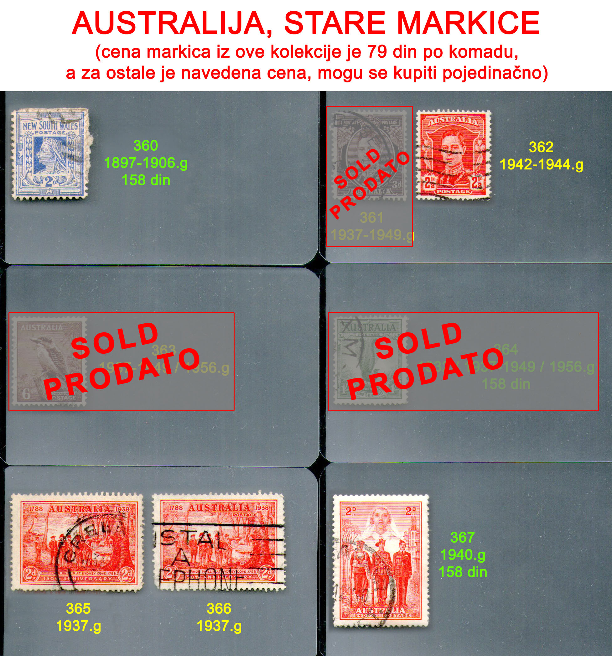 Stare po�tanske markice, Australija